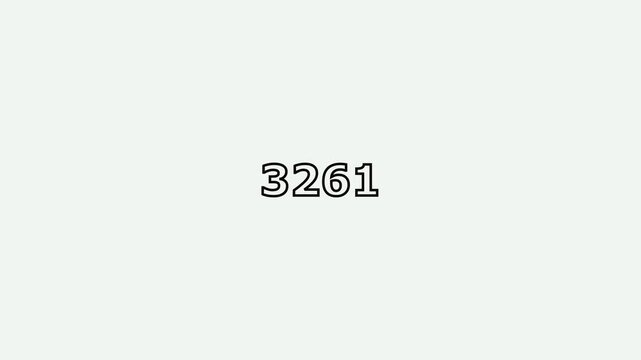 Five thousand counter number animation from 0 to 5000 numbers on a transparent background, Animated counter numbers from zero to five thousand with alpha channel, counting animation 