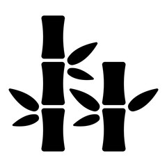 Black bamboo vector icon. Simple minimal plant symbol, flat style illustration.