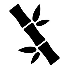 Black bamboo vector icon. Simple minimal plant symbol, flat style illustration.