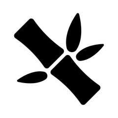Black bamboo vector icon. Simple minimal plant symbol, flat style illustration.