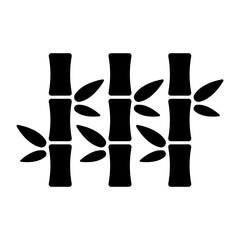 Black bamboo vector icon. Simple minimal plant symbol, flat style illustration.