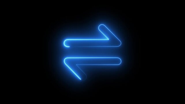 Neon Bidirectional Arrows &ndash; Exchange and Transfer Data Flow Multi Network Exchange Infrastructure Concept.