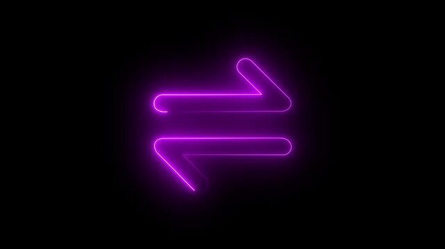 Neon Bidirectional Arrows &ndash; Exchange and Transfer Data Flow Multi Network Exchange Infrastructure Concept.