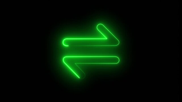 Neon Bidirectional Arrows &ndash; Exchange and Transfer Data Flow Multi Network Exchange Infrastructure Concept.