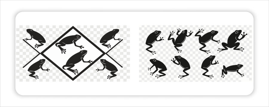 Froge vector animal Wildlife silhouette icons set
