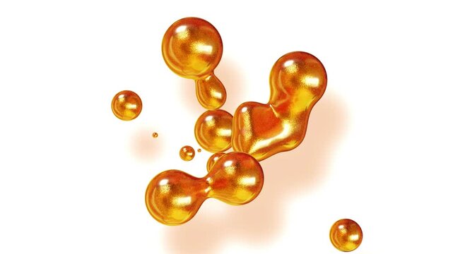 Golden Glitter Flow: Abstract animation of shimmering gold particles flowing and merging like liquid, forming organic shapes. 4K seamless loop.