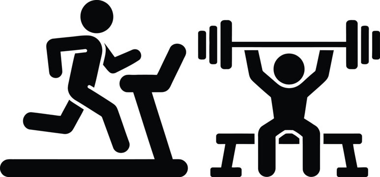Athletes performing running and weightlifting exercises in a gym setting