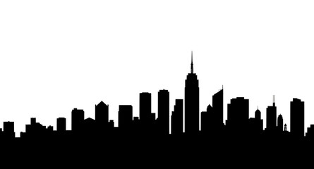 Obraz premium skyline, city, silhouette, urban, buildings, skyscrapers, cityscape, architecture, horizon, outline, black, minimal, modern, graphic, vector, illustration, icon, symbol, design, flat, simple, abstract
