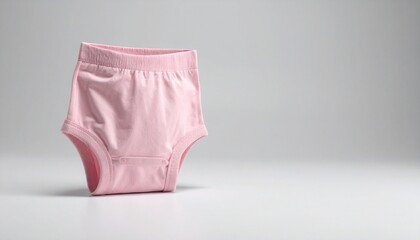 Pink Baby Girls Underwear on White Background.