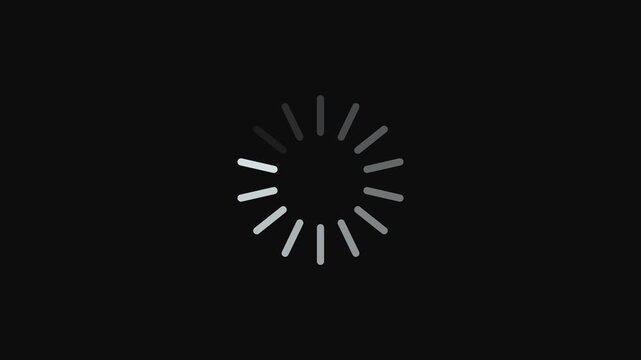 loding icone.black circle loding animation on a dark background.4k video
