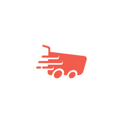 Fast Shopping Cart Logo Icon for Express Delivery and Online Retail Service