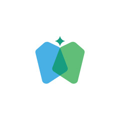 Abstract Geometric Tooth Logo for Modern Dental Clinic and Creative Healthcare