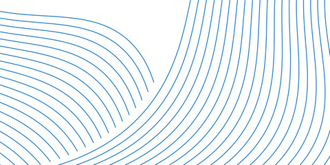 Abstract blue wave lines pattern on white background with space for your text