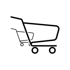 Minimalist black and white hand truck cart vector illustration, perfect for logistics, moving, delivery, and transportation design projects.