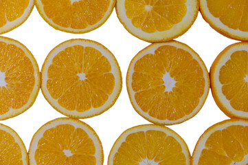 Fototapeta premium Orange Slices on White Background