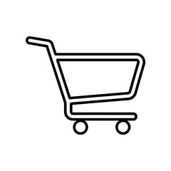 Clean and modern flat design shopping cart icon, perfect for e-commerce, retail, and business web design projects with a professional look.