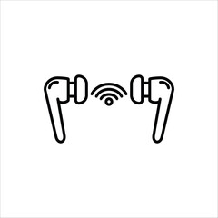 Wireless Earbuds icon. Vector illustration for web design. Isolated on white background.