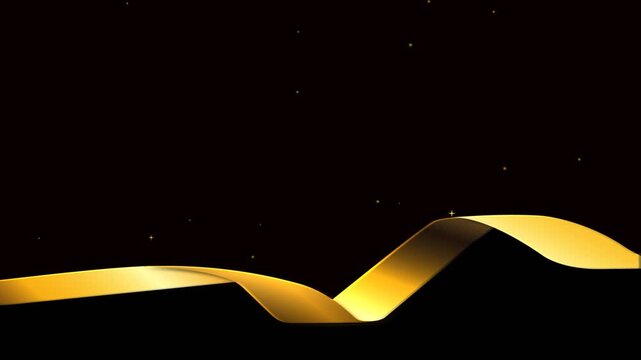 lower third abstract background with golden ribbon
