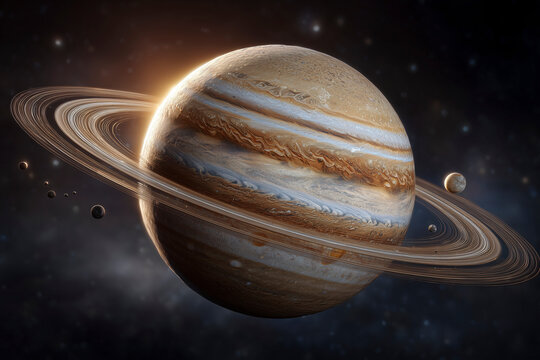 Jupiter planet with rings