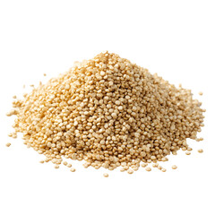 Fototapeta premium Pile of uncooked quinoa seeds on a white background