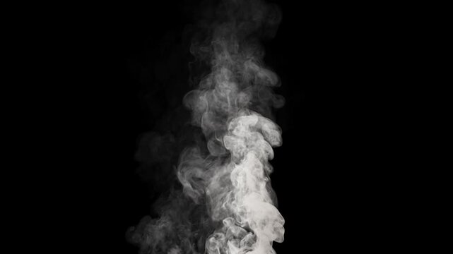 Dense Fire Smoke Rising with Organic Swirls and Wood Fire Atmosphere Transparent Overlay Alpha Channel 4K Part 2