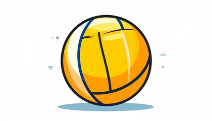 Obraz premium Stylized volleyball illustration, yellow and white panels, clean sports design and athletic recreation theme