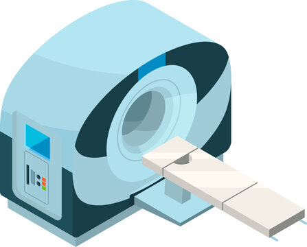 CAT MRI scanner isometric icon. Medical computed tomography