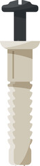 Screw anchor cartoon icon. Metal wall fastener