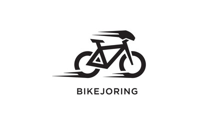 Stylish black bicycle logo with motion blur effect on white background, ideal for cycling companies and sports branding.