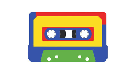 Fototapeta premium Colorful cassette tape icon.