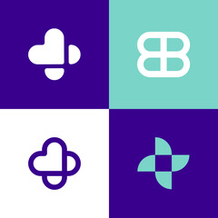 Fototapeta premium Minimalist Medical Logo Bundle Modern Healthcare Clinic Hospital Brand Identity Clean Vector Set