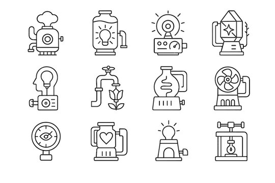 Reactor distiller press icon emotion focus clarity idea icons forge dream industry