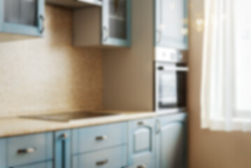 Blurred kitchen interior background