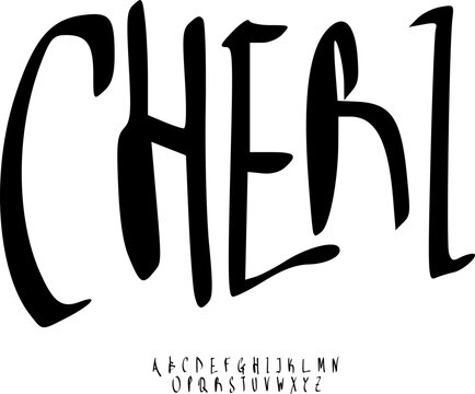 Cheri Tall Condensed Display Font &ndash; Modern Minimal Handwritten Typeface with Clean Vertical Strokes for Posters, Branding, Headlines & Contemporary Graphic Design