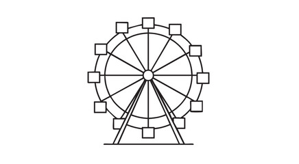 Ferris Wheel Outline Illustration