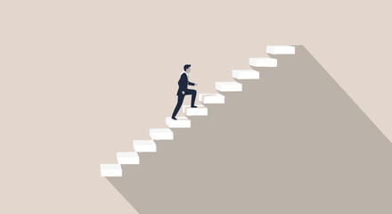 Career Growth Staircase Concept Illustration
