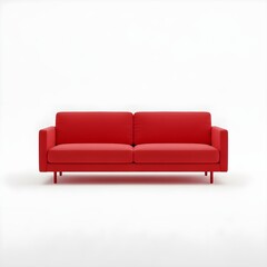 red sofa isolated on white background