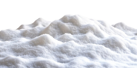 Obraz premium White winter terrain with snow drifts, isolated on transparent cutout background
