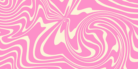 Abstract horizontal background with colorful waves. Trendy vector illustration in style retro 60s, 70s.