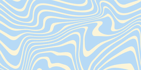 Abstract horizontal background with colorful waves. Trendy vector illustration in style retro 60s, 70s.