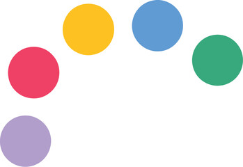Colorful circles arranged in an ascending diagonal pattern vector illustration graphic design