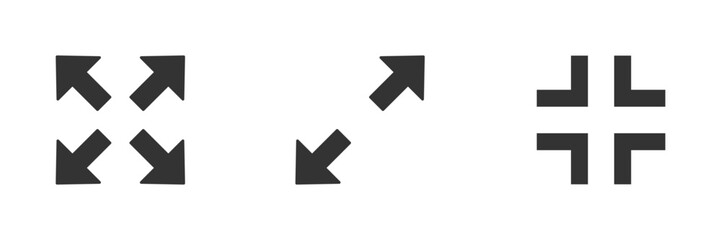 Flat Full screen icon. Expand icon symbol concept