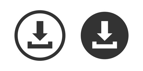 Simple flat download vector icon install symbol