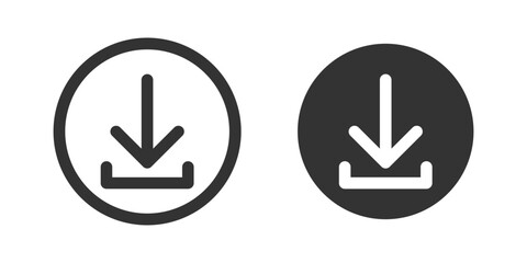 Simple flat download vector icon install symbol