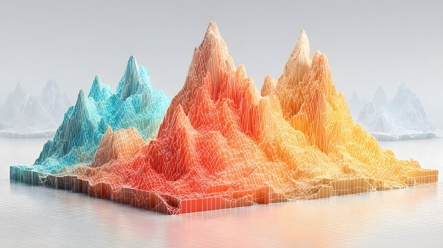 Detailed 3D Visualization of Mathematical Surface With Smooth Features and Color Transitions