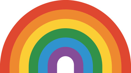 Obraz premium A vibrant rainbow icon depicted in a minimalist style viewed from the front in a graphic design