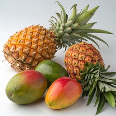 Tropical Fruit A print featuring hand drawn tropical fruit inclu