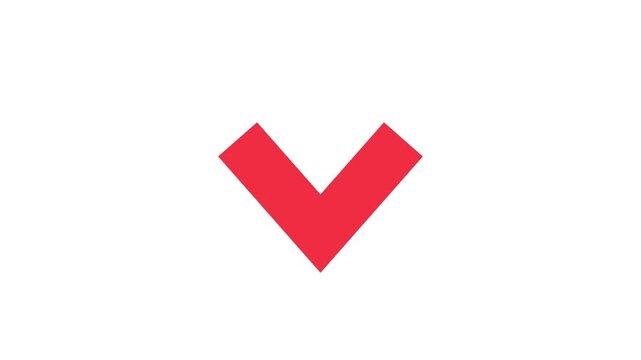 Bold red checkmark symbol for approval and confirmation
