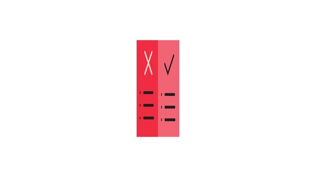 Red checklist with checkmark and cross symbol