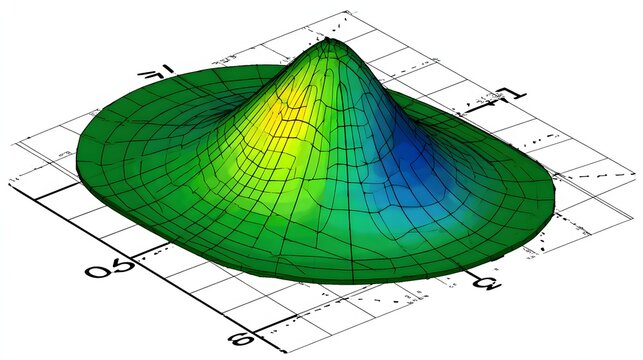 3D Parametric Graph of a Smooth Rolling Equation Visualization in High Resolution